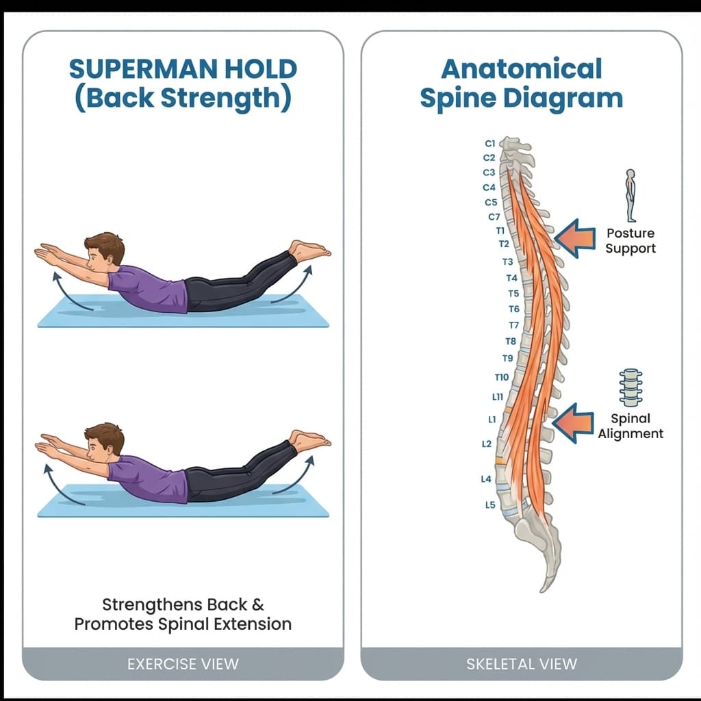 Superman Hold - height growth exercise
